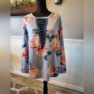 Blue Floral - Size Large